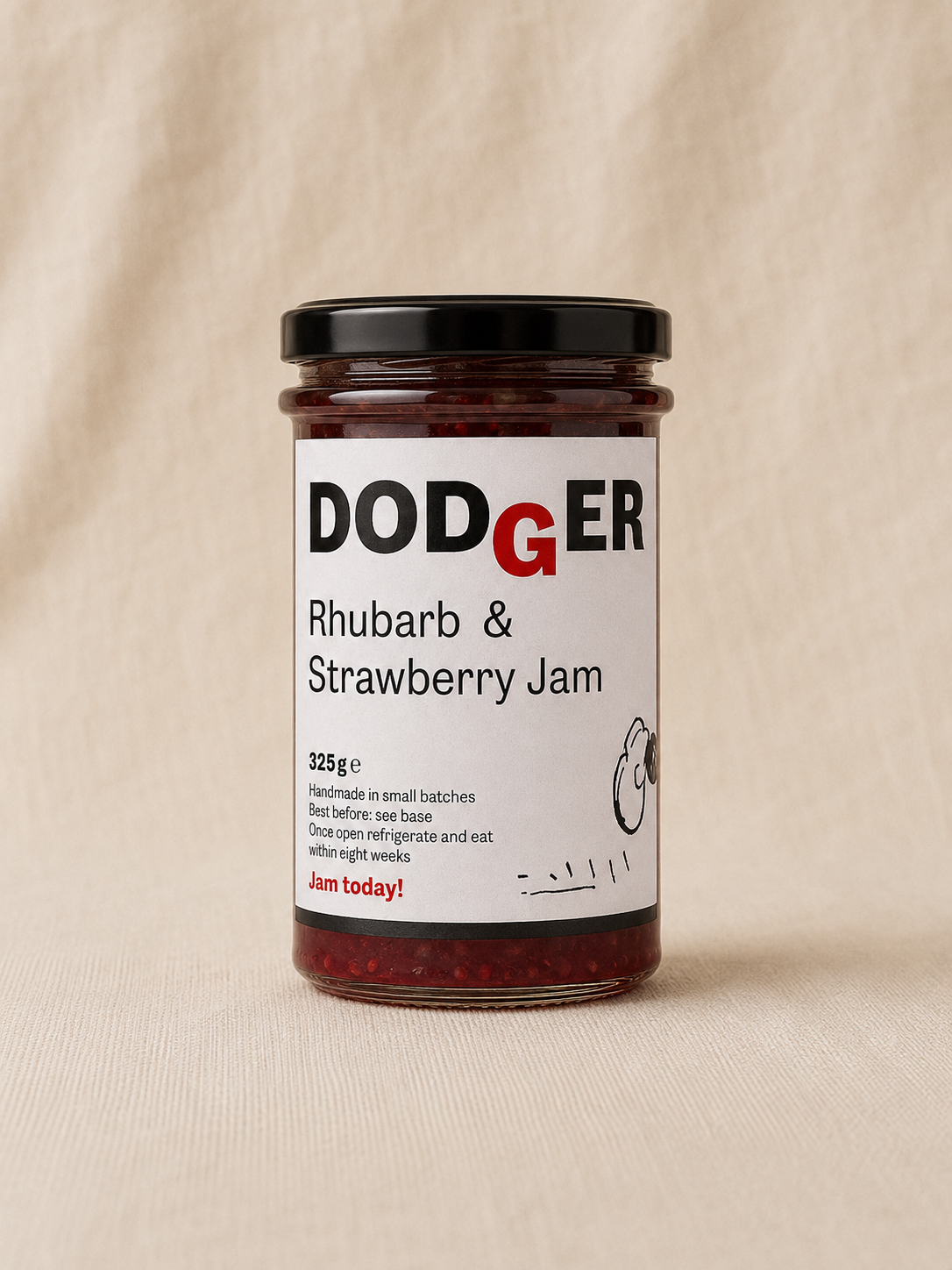 Dodger Rhubarb and Strawberry Jam